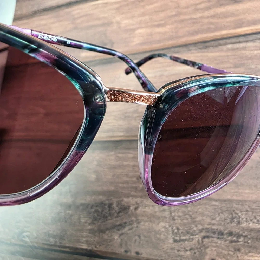 Bebe BB7232 Fuchsia‎ Gradient  Sunglasses Crystal Temples 55-19-135 FRAMES ONLY